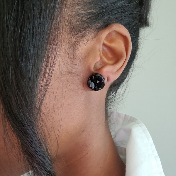 Staci Stud "Jet"  Earrings