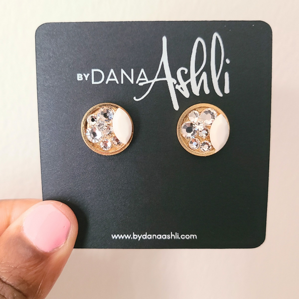 Staci Stud "Snow Crystal" Earrings