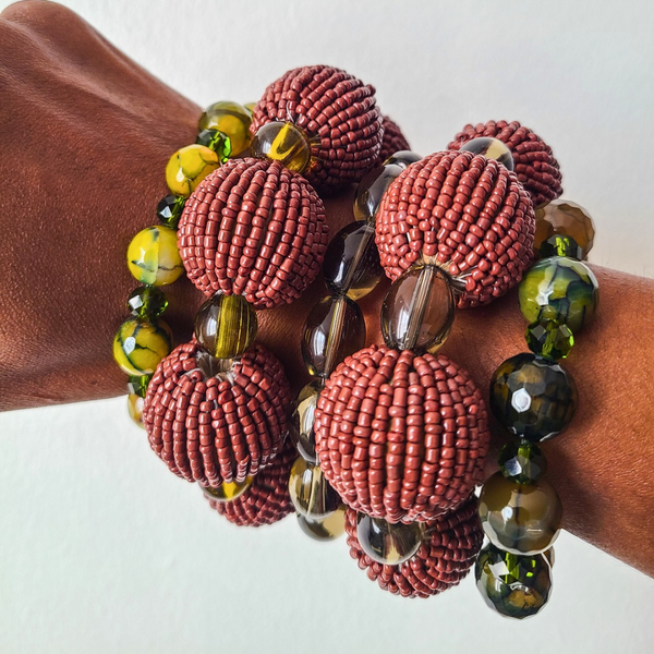 Maxi "Coco Olive" Bracelet Stack