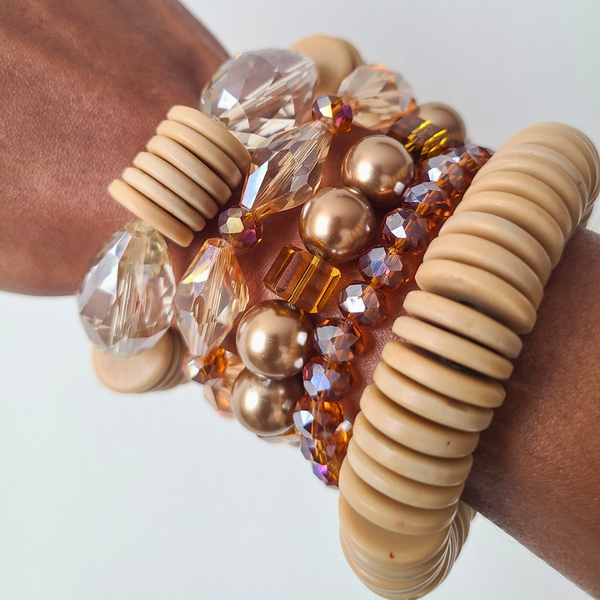 Maxi "Amber Khaki" Bracelet Stack