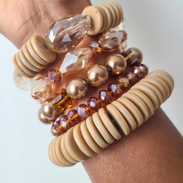 Maxi "Amber Khaki" Bracelet Stack