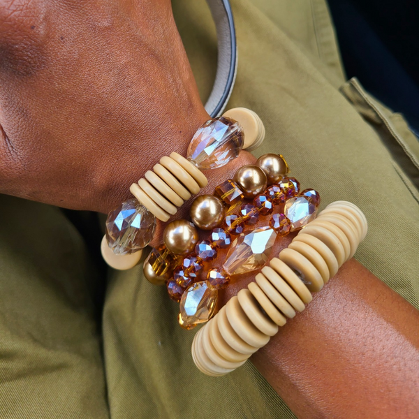 Maxi "Amber Khaki" Bracelet Stack