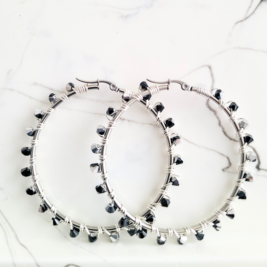 Jodi "Black & Silver" Hoops