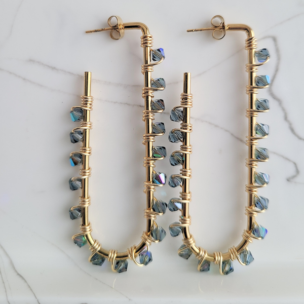 Elli "Light Navy AB" Earrings