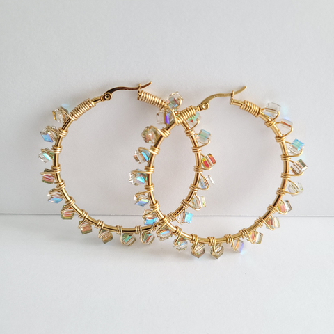 Jessi "Golden Clear AB" Hoops (Gold)