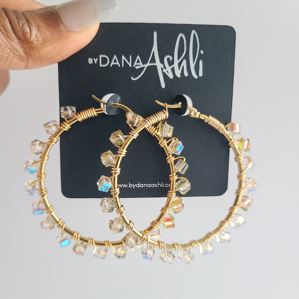 Jessi "Golden Clear AB" Hoops (Gold)