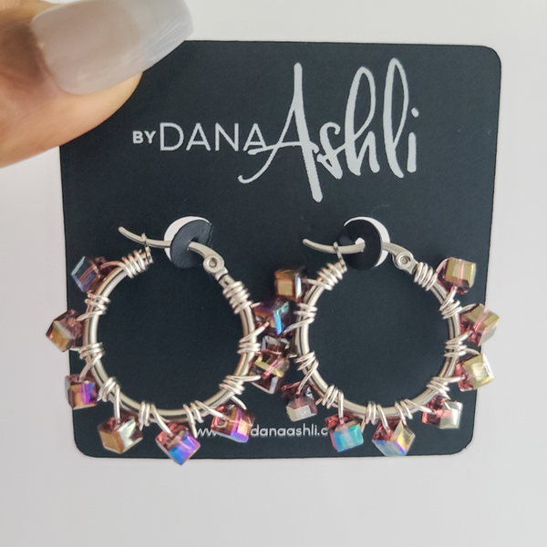 Mini Jessi "Purple" Hoops (Silver)