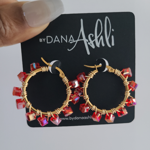 Mini Jessi "Red" Hoops (Gold)