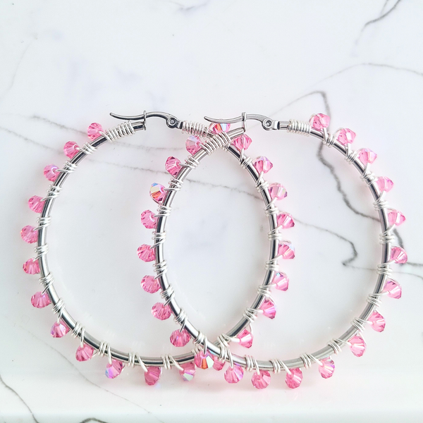Jodi "Light Pink AB" Hoops