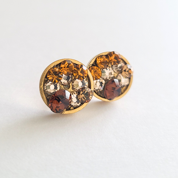 Staci Stud "Amber Brown" Earrings