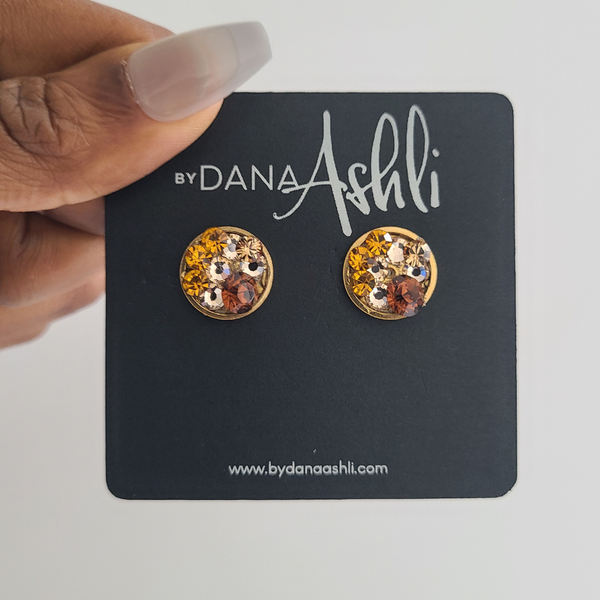 Staci Stud "Amber Brown" Earrings