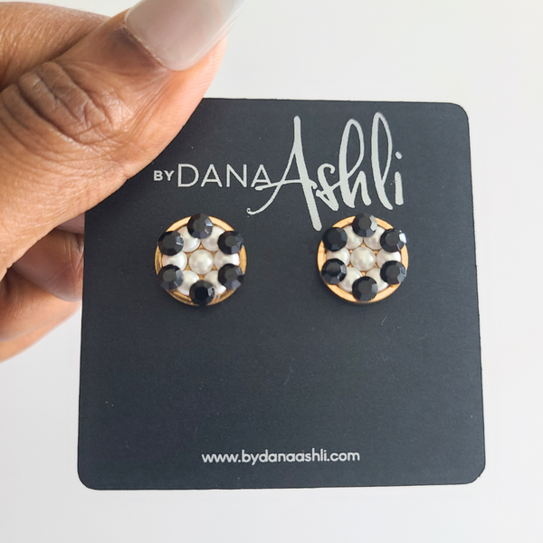 Staci Stud "Black Pearl" Earrings