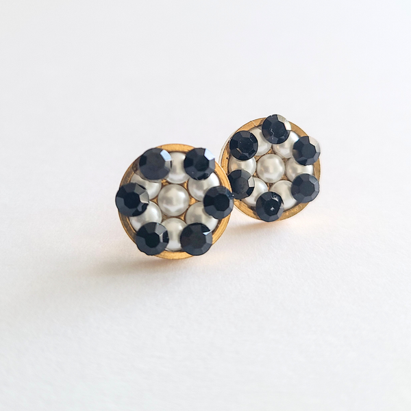 Staci Stud "Black Pearl" Earrings