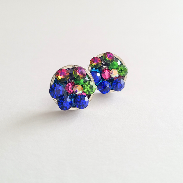 Staci Stud "Blue Fuchsia" Earrings