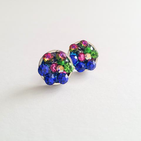 Staci Stud "Blue Fuchsia" Earrings
