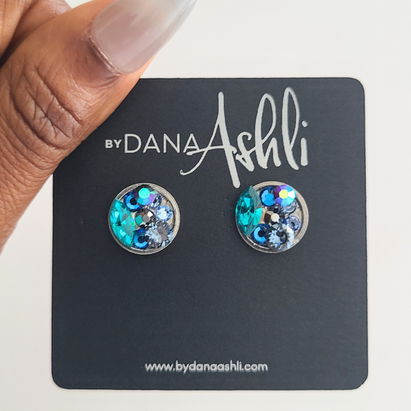 Staci Stud "Blue Teal" Earrings