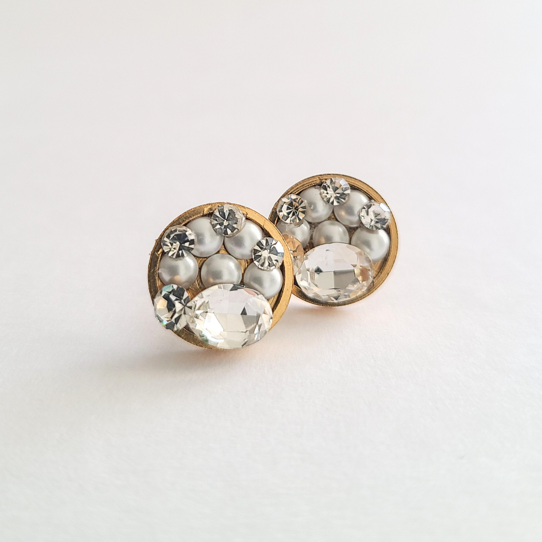 Staci Stud "Crystal Pearl" Earrings