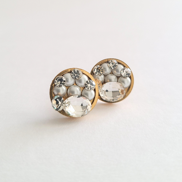 Staci Stud "Crystal Pearl" Earrings