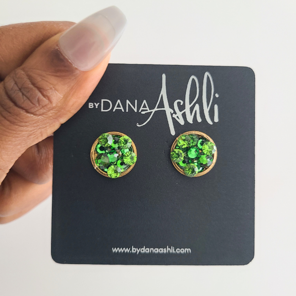 Staci Stud "Green" Earrings