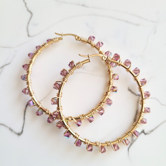 Jodi "Light Amethyst" Hoops