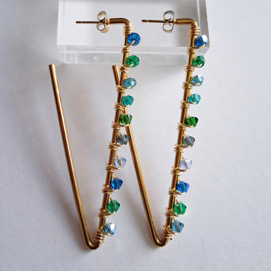 Tammi Earrings | Blue & Green Multi