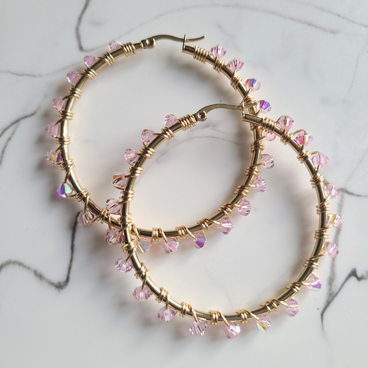 Jodi "Light Pink AB" Hoops