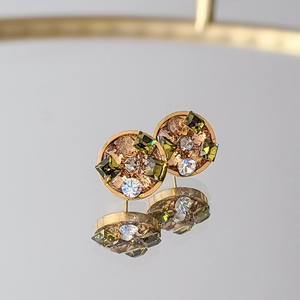 Staci Stud "Golden Olive" Earrings