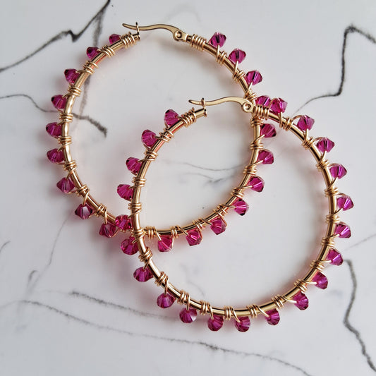Jodi Hoops | Fuchsia Pink